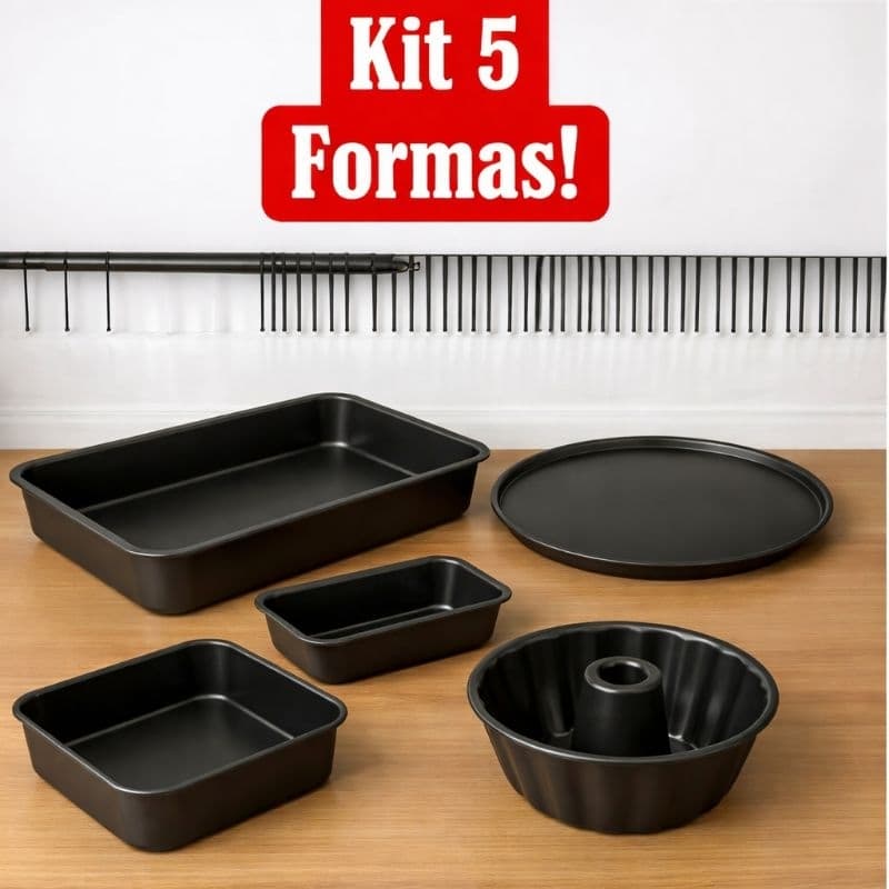 5,4 ou 3 formas assadeiras antiaderentes