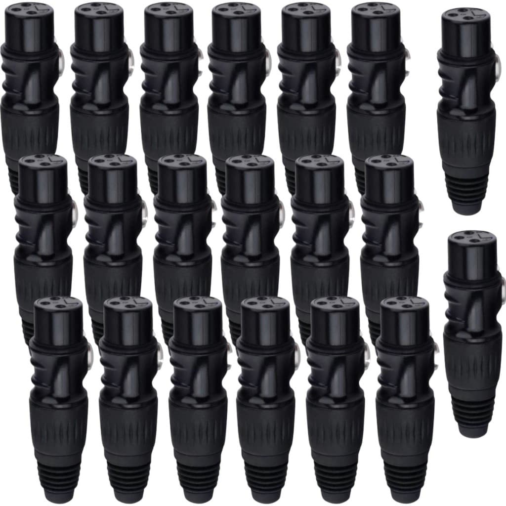 Conector Xlr Fêma Linha Preto Metalico Storm 20 Unidades