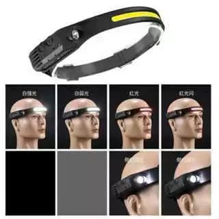 Lanterna de Cabeça Recarregável Corpo Motion Camping Torch Light Lamp Com Usb