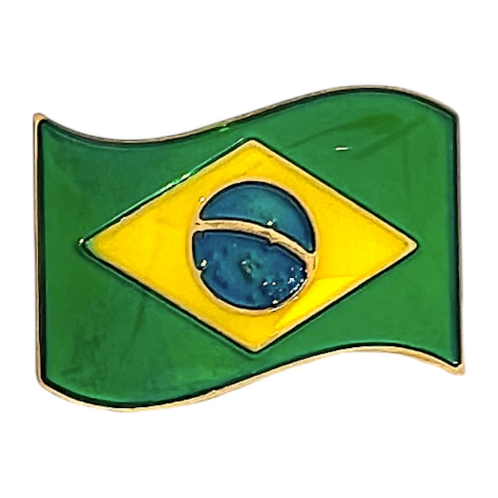 Botão Pin Broshe Aplique Bandeira Do Brasil Para Boné Chapéu Country Agro