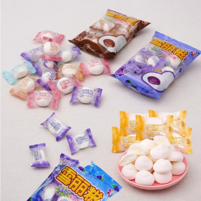 Marshmallow até 40 Sortidos Recheado Doces Asiático Morango Chá Verde Chocolate Uva Laranja