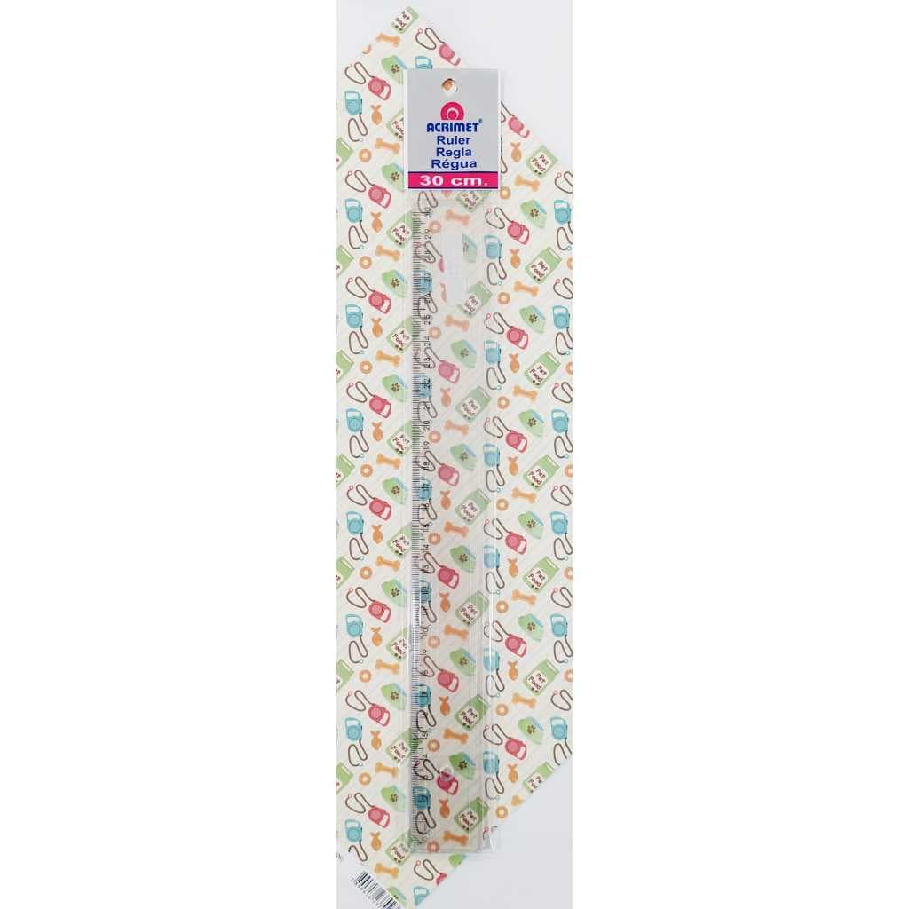 Regua Plástico Duro 30cm Acrimet Unidade ou Kit