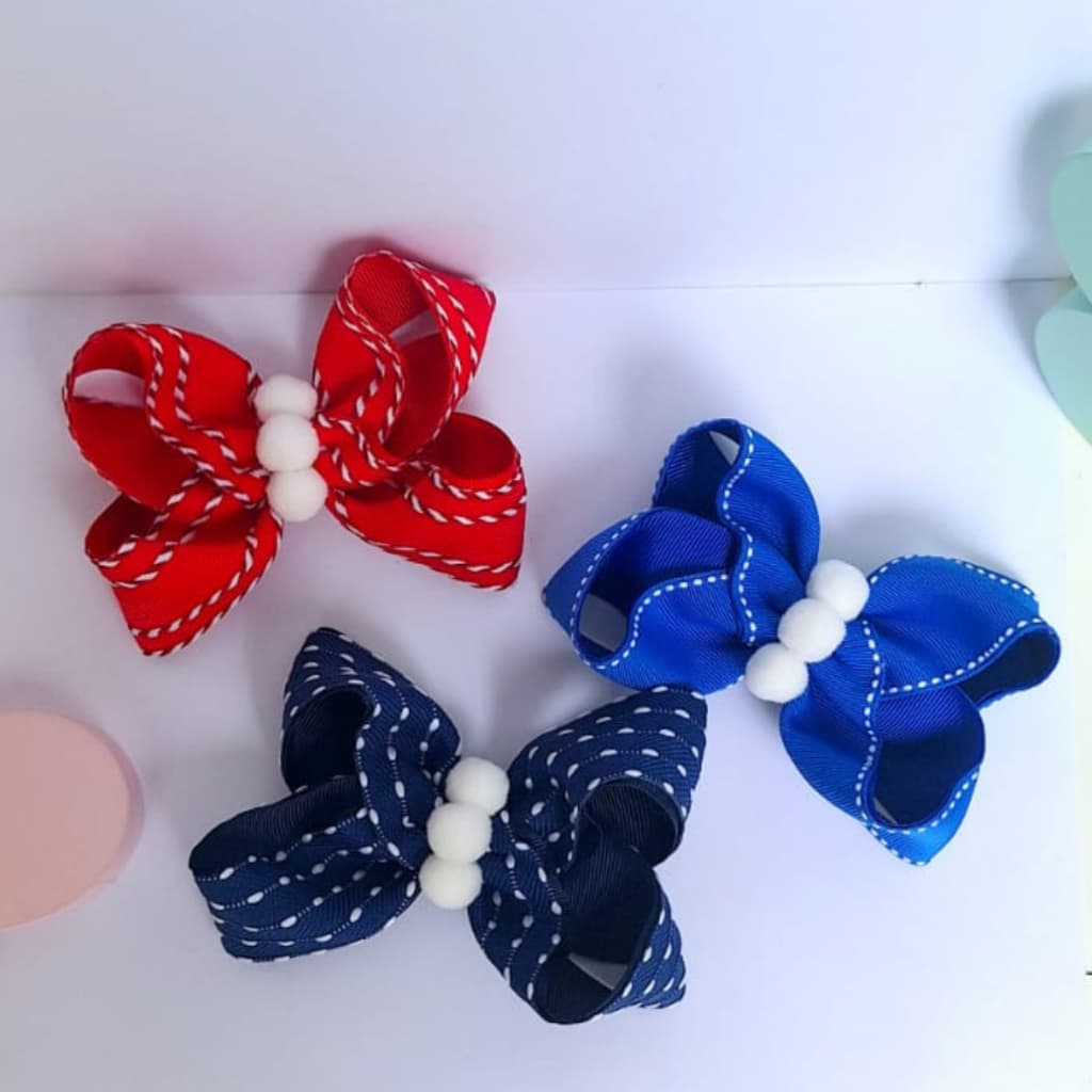laço escolar/laço de cabelo/laço azul/laço vermelho/laço marinho