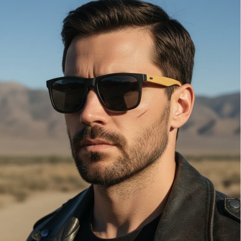 oculos de sol masculino e feminino haste madeira lente polarizado ultravioleta proteção uv400