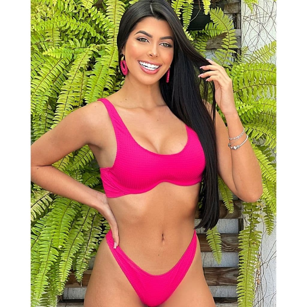 Promoção Biquíni Feminino Andressa Suita Com Aro Inteiro e Calcinha Asa Delta Tecido texturizado