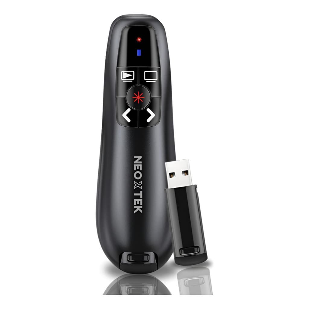 Controle de Apresentação Profissional Wireless para Slides PowerPoint Keynote USB Sem Fio com Laser Pointer Compacto
