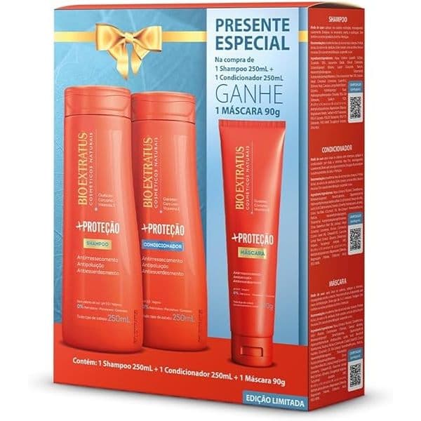 Kit Bio Extratus +Proteção – Shampoo, Condicionador e Máscara 90gr