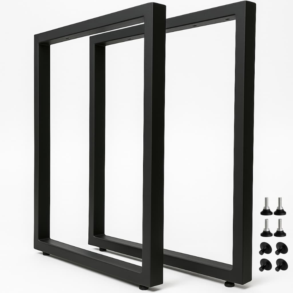 Pé de Mesa em Aço Metalon Estilo Industrial 75x60 Kit Completo Resistente Jantar Premium 2 Unidades