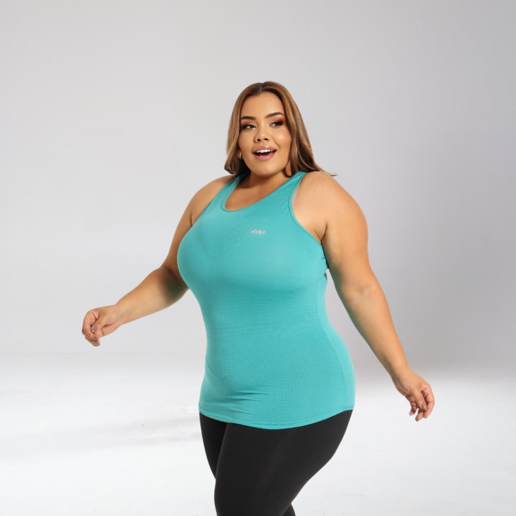 Regata Fitness Feminina Plus Size Dry Fit Academia Caminhada Treino G1 G2 G3