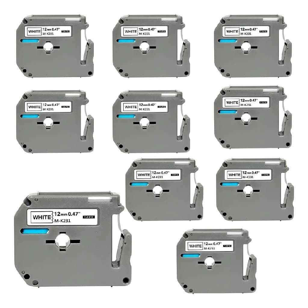 kit 10 Fitas Rotuladora Compatível P/ Rotulador Brother Mk-231 M-k231 Mk231 M231