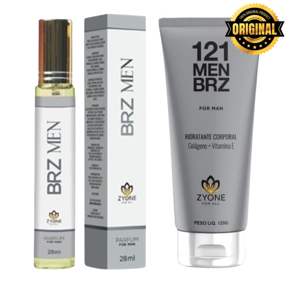 Kit Perfume e Hidratante Masculino Brz Men Zyone Alta Fixação Essência Parfum