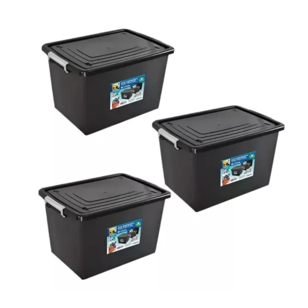 Kit 3 Caixas Organizadora Versátil 56l - Estilo Moderno!