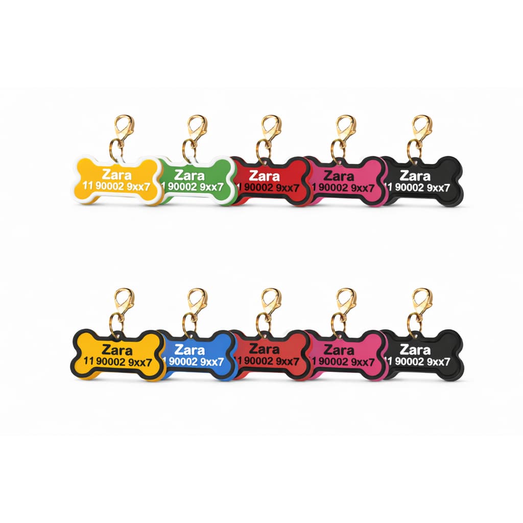 Plaquinha Identificação Pet Personalizada Nome Gravado 3D para Cachorro e Gato Osso Leve Ressistente