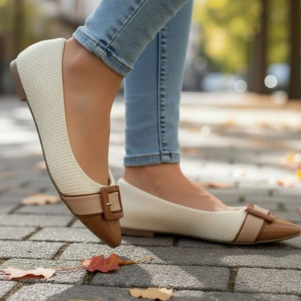 Sapatilha Feminino Bico Fino com Fivela