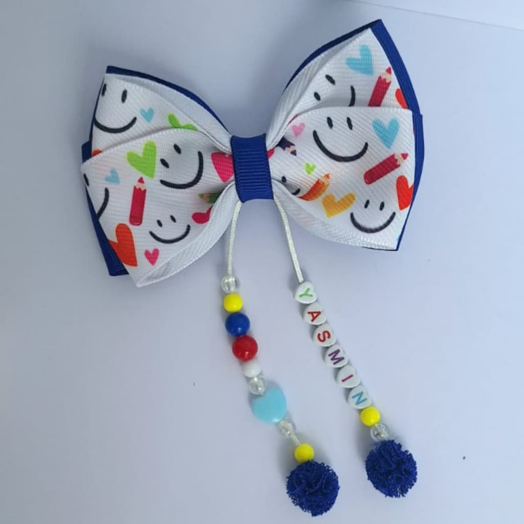 Laço Escolar Personalizado com Nome + Tererê - Laço de Cabelo Luxo