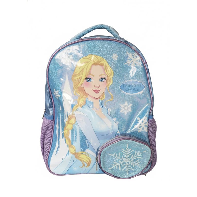 Mochila Bolsa Escolar Infantil Feminina Princesa Frozen Costas Brilho Resistente Menina