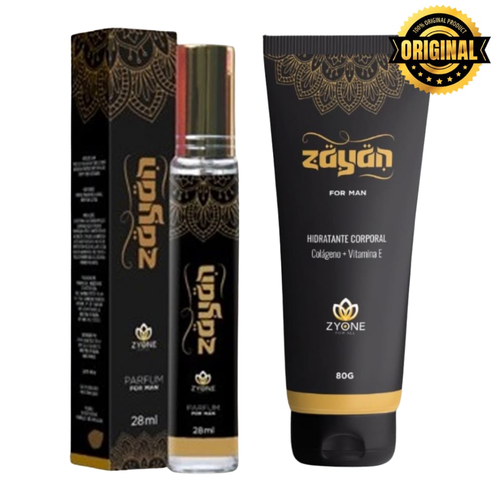 Kit Perfume e Hidratante Masculino Zayan Zyone Árabe Alta Fixação Essência Parfum