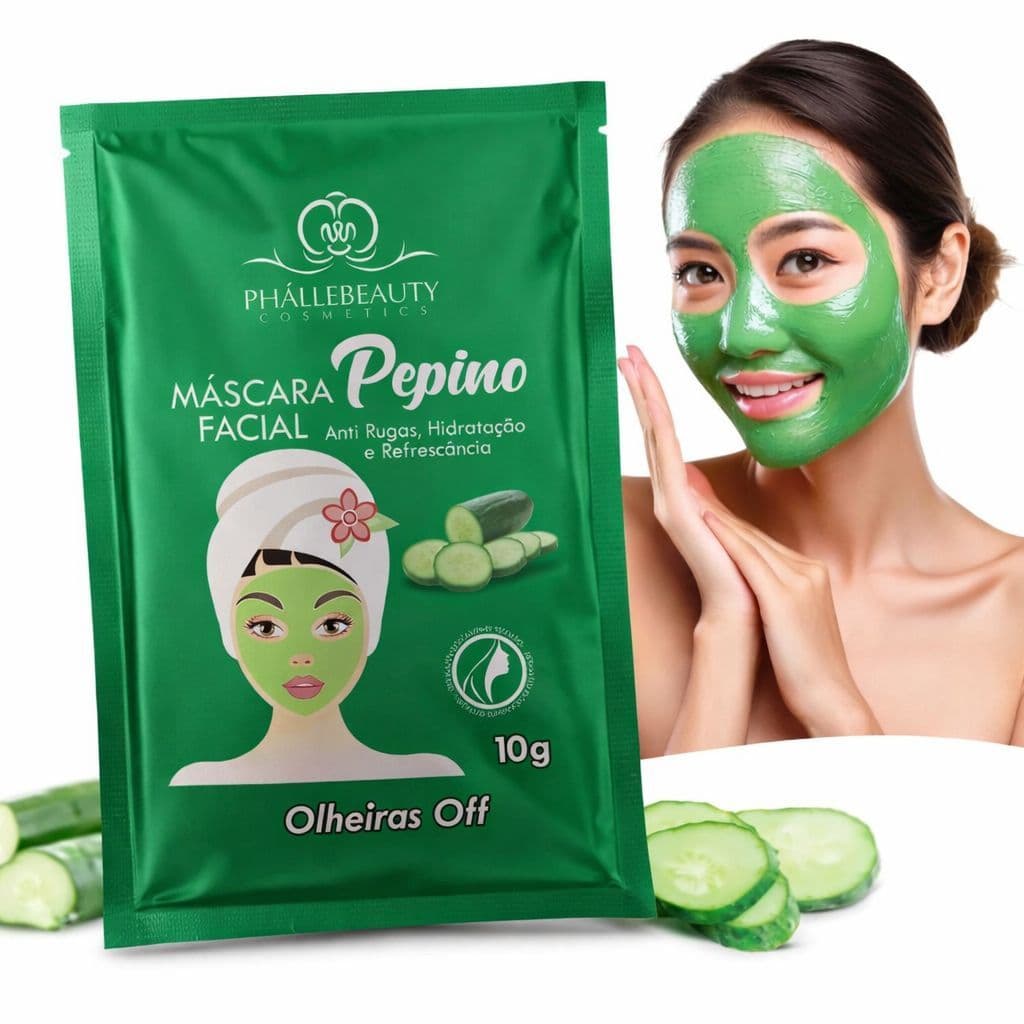 Kit de Máscara Facial Pepino Sachê 10g - Phallebeauty