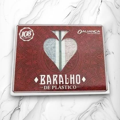 Kit 2 Baralhos De Plástico 100% Contem 108 Cartas