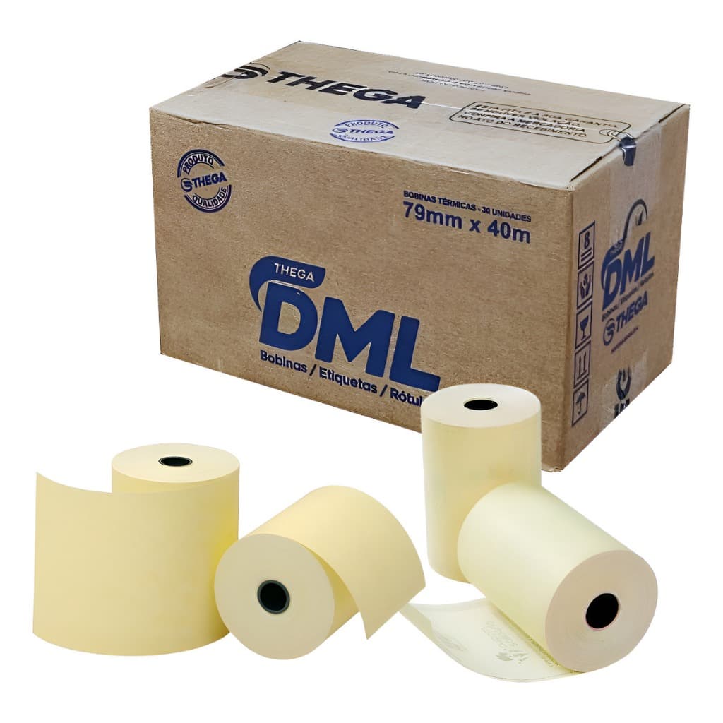 Bobina Térmica Dml Pdv Amarela 80x40 - Com 30 Rolos Cor Amarela