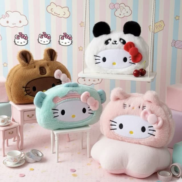 Estojo Necessaire Fofo Pelúcia Sanrio Hello Kitty