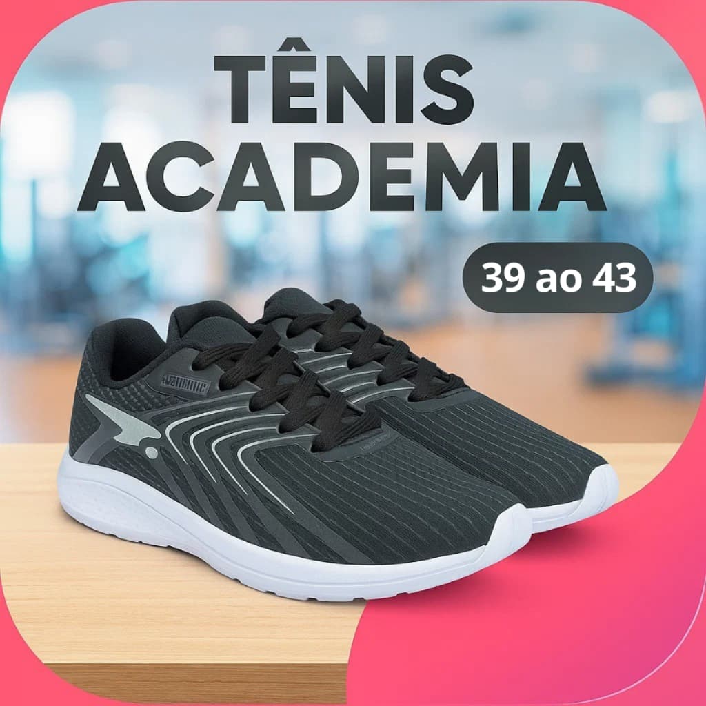 Tênis Masculino Esportivo Academia Caminhada Corrida Treino Cross Fit Leve Confortável 38-45