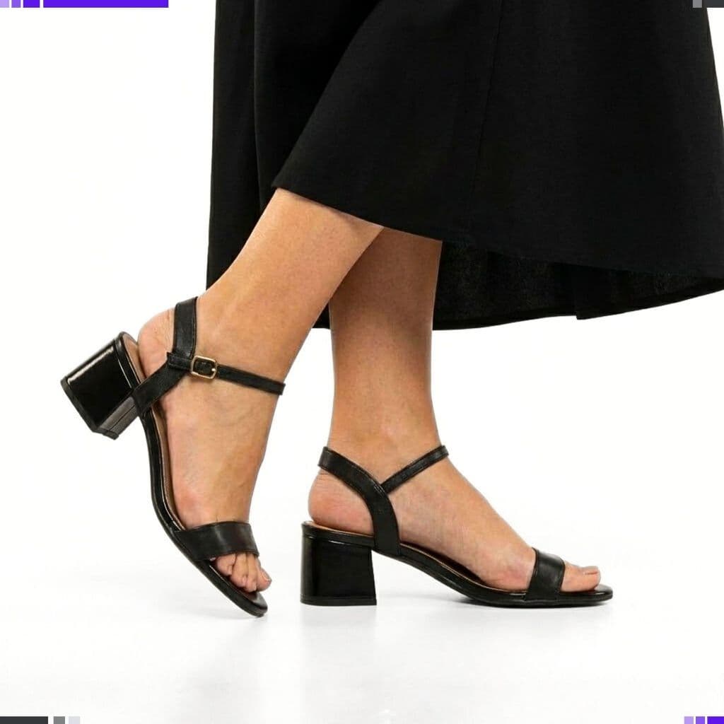 Sandália Feminina Moleca Salto Bloco Brilhante Moda Verão Lançamento 5259