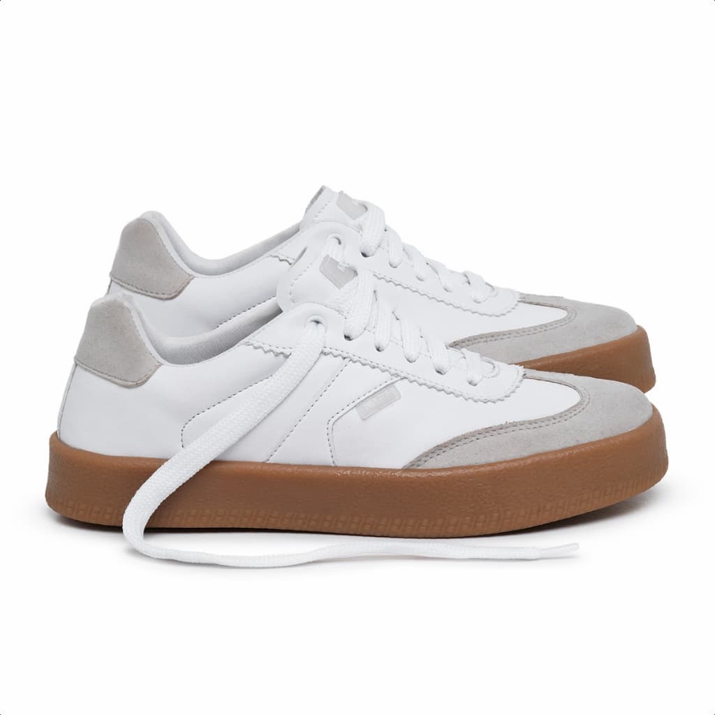 Tenis Feminino Casual Retro Minimalista Confortavel Couro Camurça Versatil Sola Antiderrapante Moda