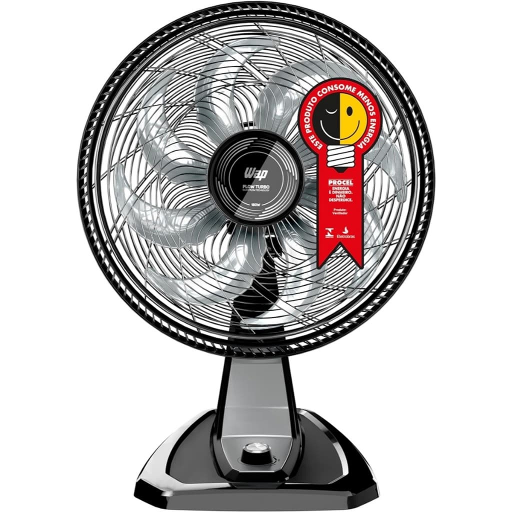 Ventilador de Mesa WAP Flow Turbo 50cm 8 Pás 180W 110V 2 em 1 Parede 3 Velocidades Oscilante Vento Forte e Silencioso