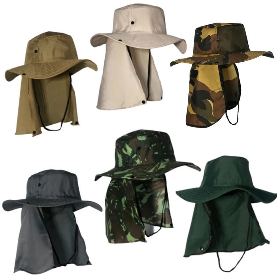 Chapéu Pescador Australiano com Protetor de Pescoço – Proteção UV para Atividades ao Ar Livre