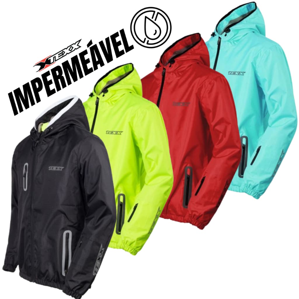 Jaqueta Impermeável Texx Corta Vento Neon V2 Cores Moto Motociclista Motoboy Com Balaclava