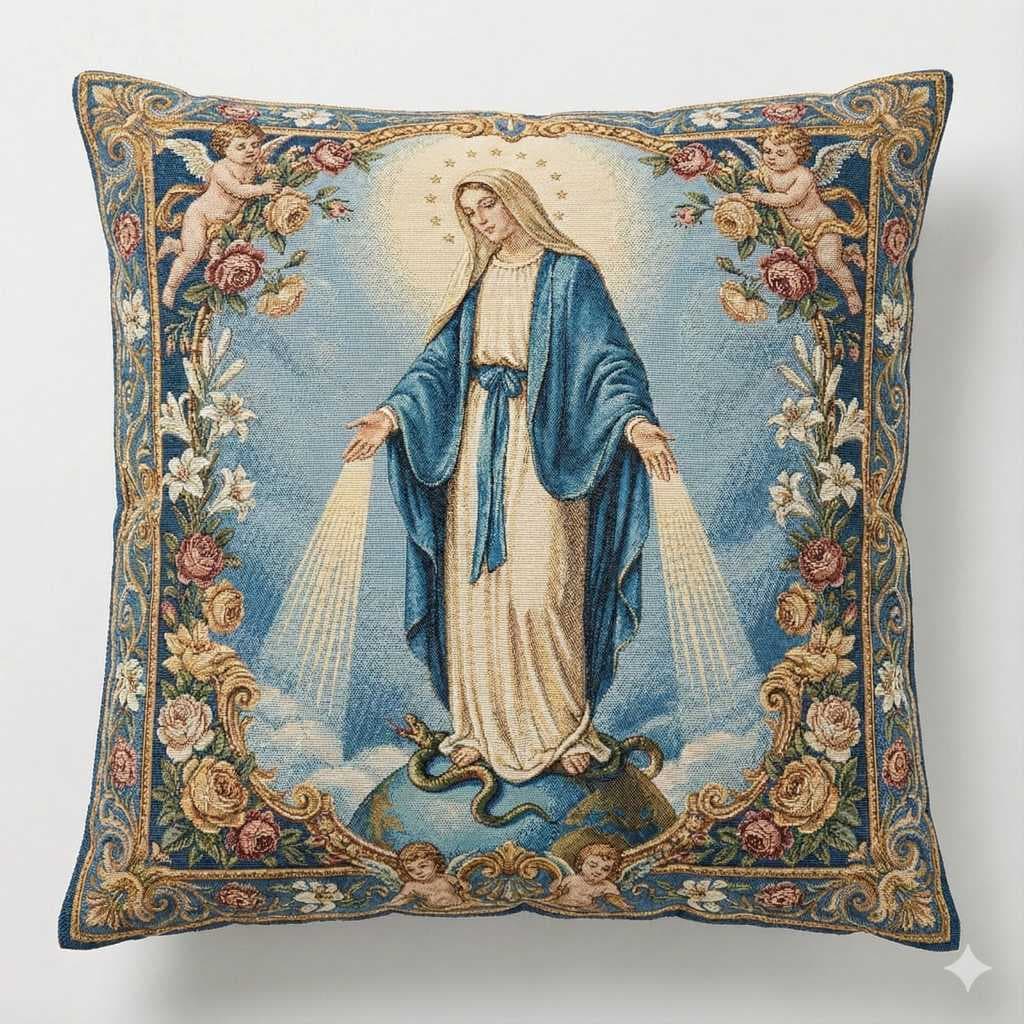 Capa Almofada religiosa,45x45cm Estampada Zíper Frente Estampa Verso Branco lançamentos !!