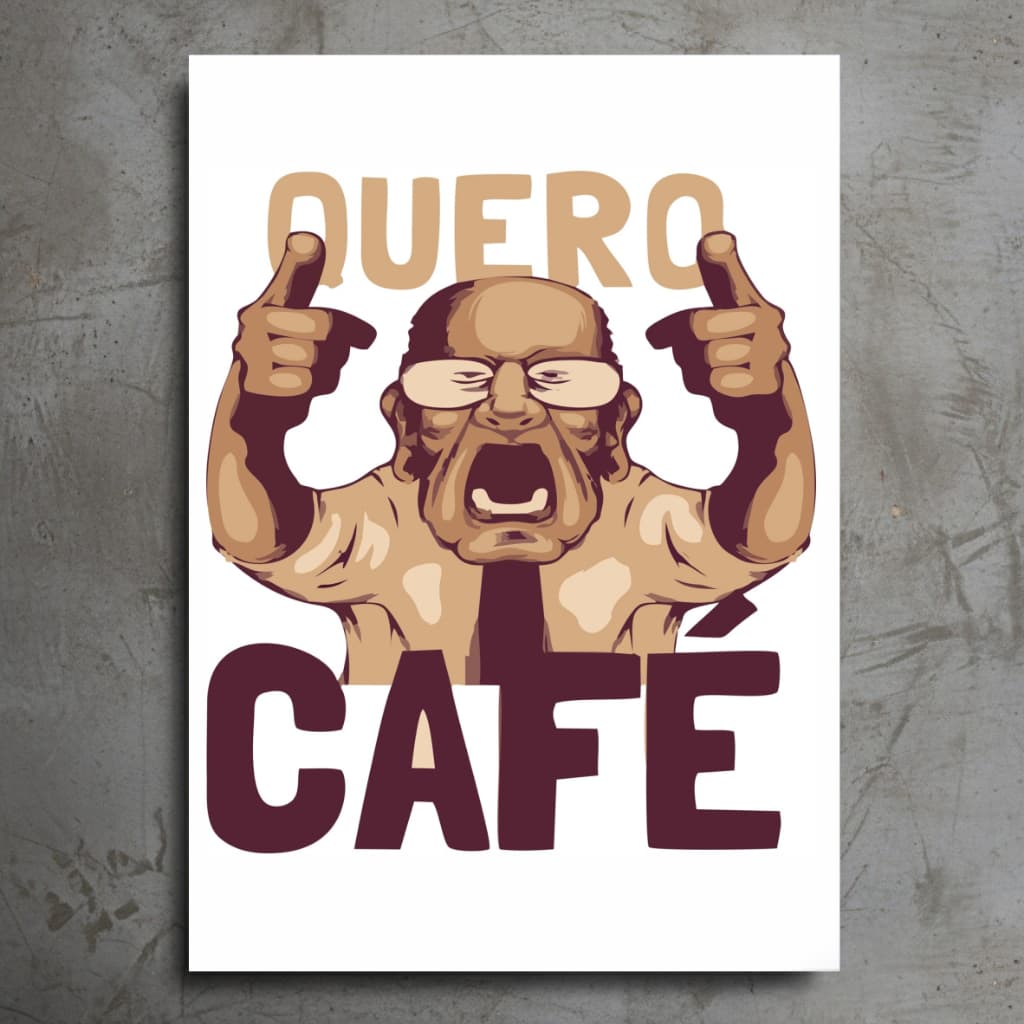 Placa Decorativa Quero Cafe Decoração de Parede - Placas Decorativas Divertido