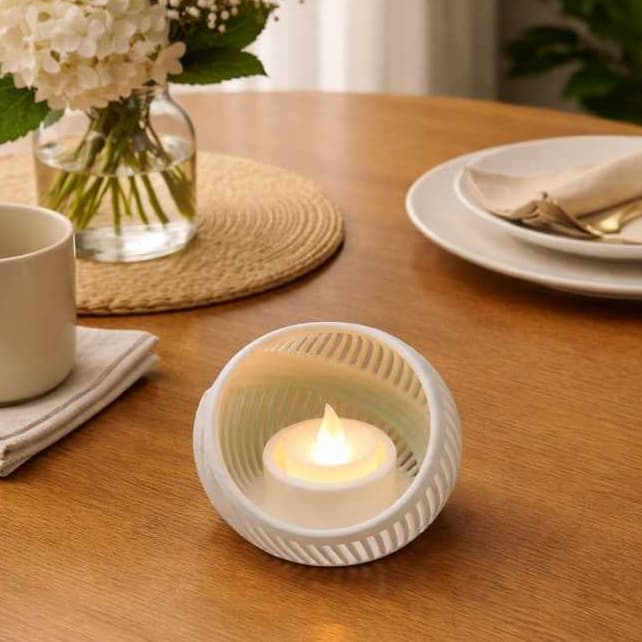 Luminária Decorativa de Mesa LED Sem Fio | Design Moderno Feita em 3D, Vela sem fio
