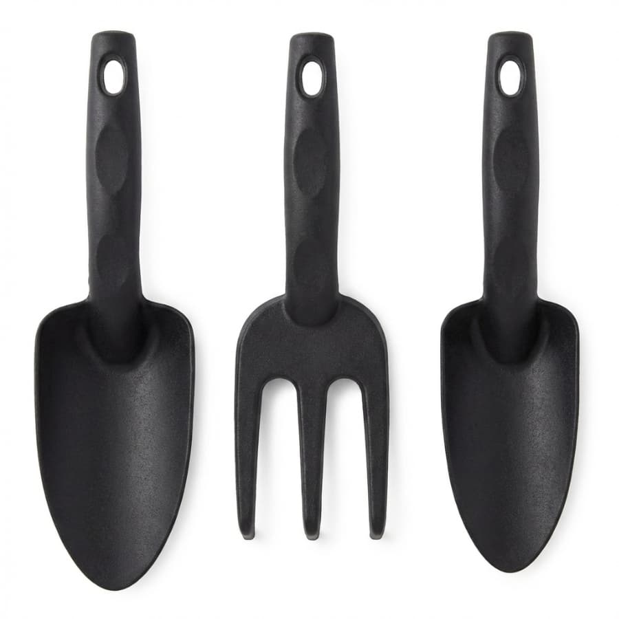 Kit 3 Ferramentas Jardinagem Pá Larga Estreita Rastelo Horta Vaso