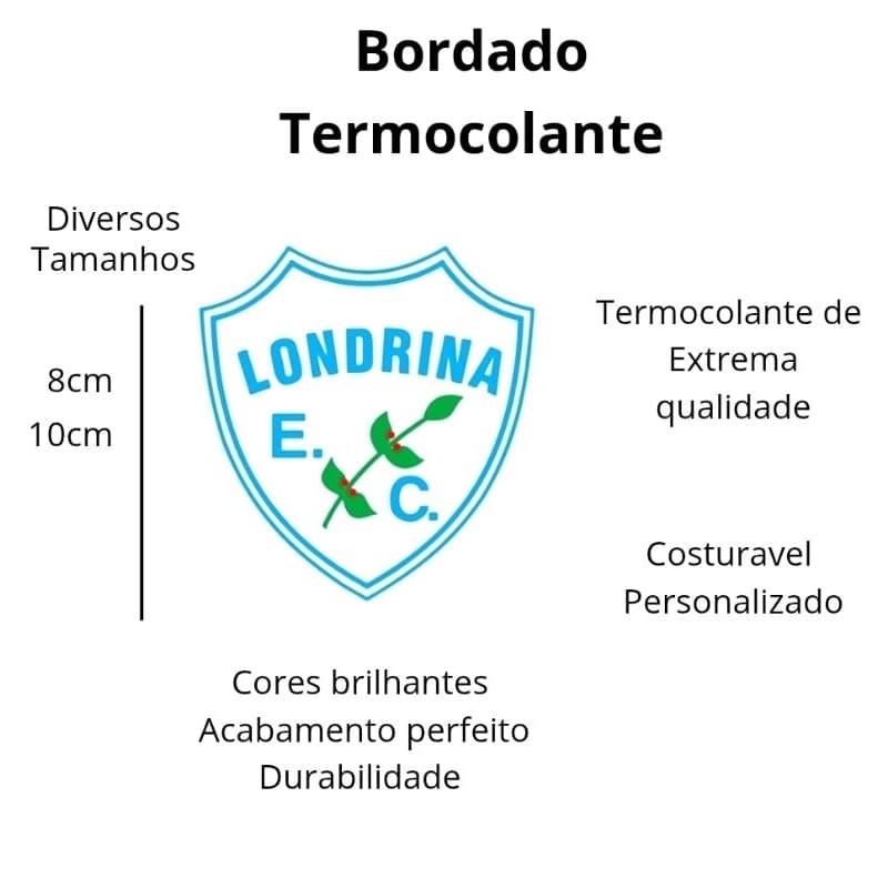 Patch Bordado LONDRINA Modelo Padrão Futebol Termocolante