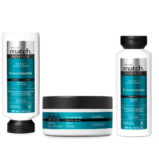 OBoticário Match Science Crescimento Shampoo/Condicionador/Mascara