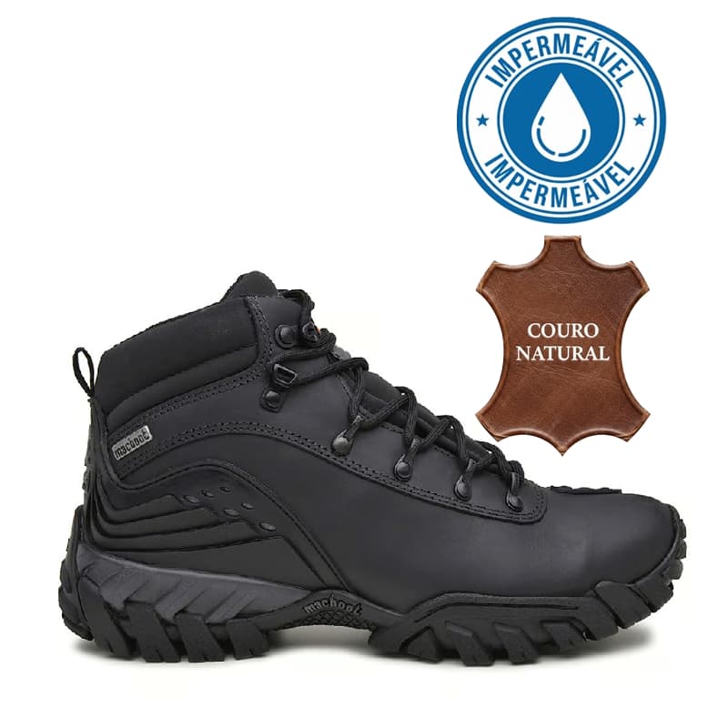 Bota Motociclista Moto Macboot Hades Impermeável Couro Cano Alto Original Motoqueiro Resistente c/NF