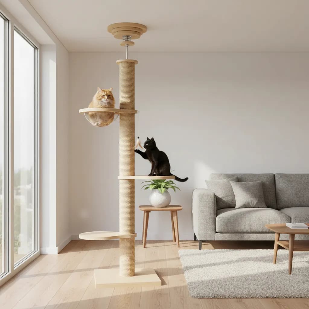 Mega Torre Arranhador Gato De Parede Vertical C/ Sisal 230cm-290cm