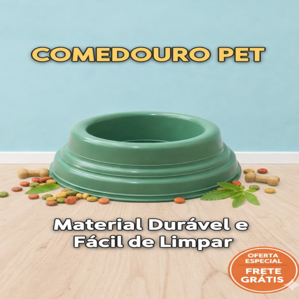 Comedouro para Cachorro Antiderrapante Pet Resistente Fácil de Limpar
