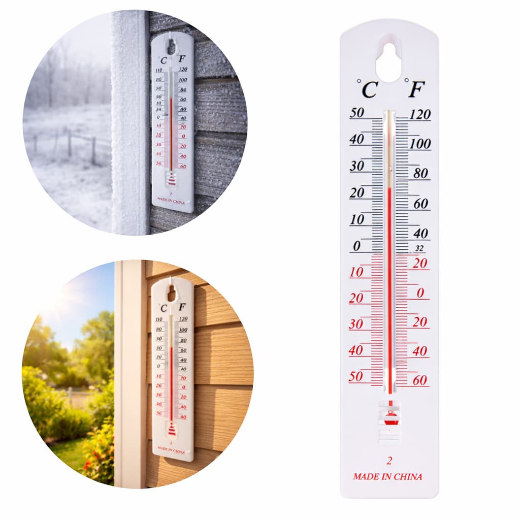 Termômetro para Ambientes Interno e Externo – Parede, Casa, Sauna, Academia e Banheiro – Plástico, Graus Celsius