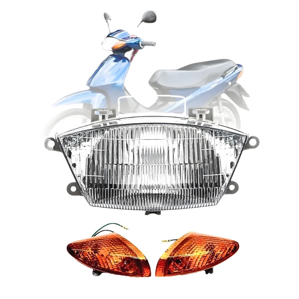 Bloco Óptico Biz 100 Farol C/piscas Amarelos 1998 1999 2000 2001 2002 2003 2004 2005