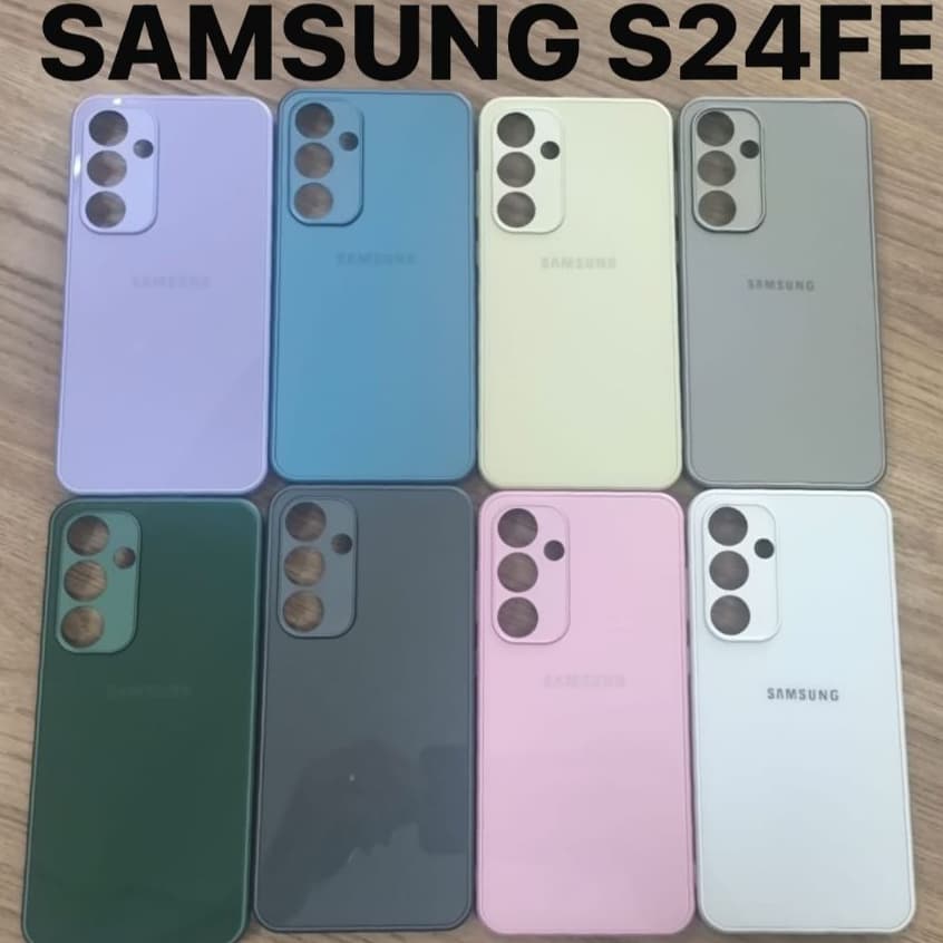CAPA CASE CAPINHA PREMIUM P/SAMSUNG S24FE INTERIOR AVELUDADO  AG-GLASS PHONE CASE ELEGANTE MODA LUXO