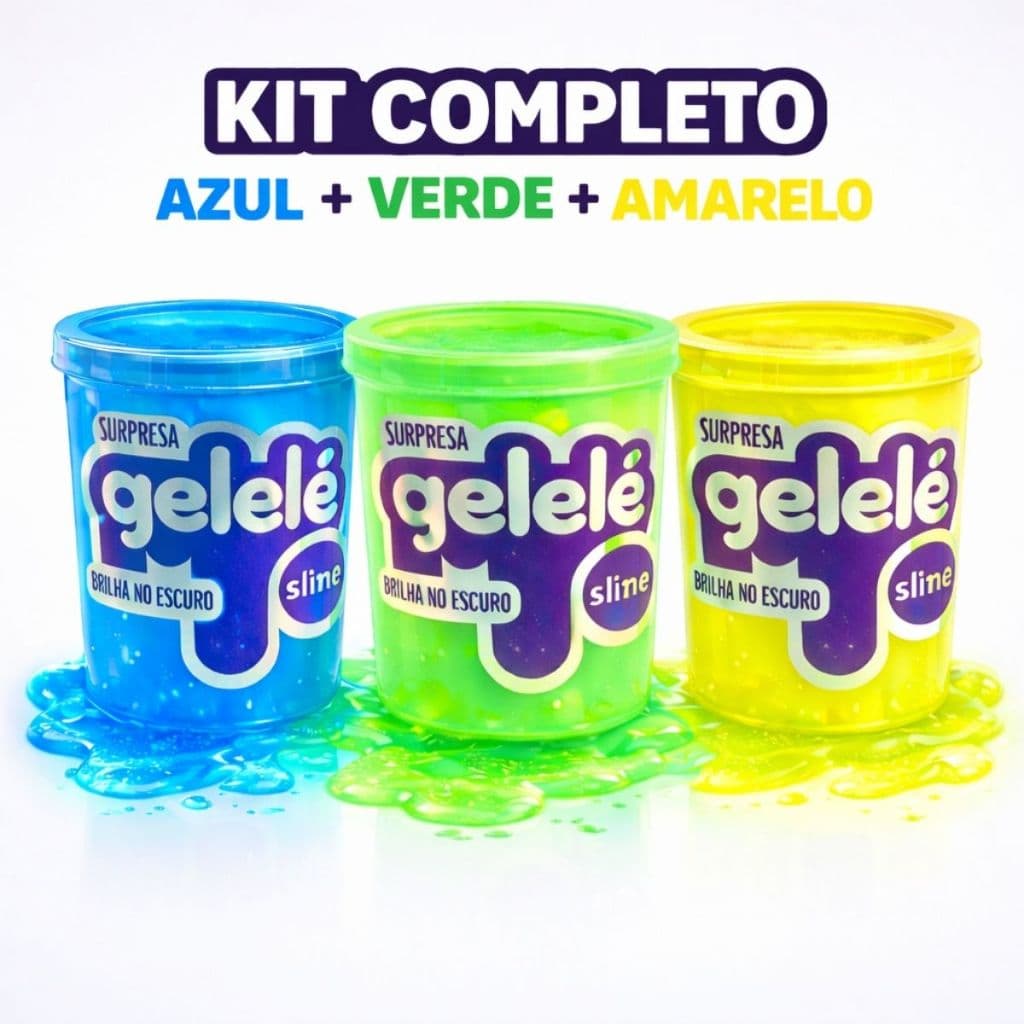 Kit 3 Slime Brilha no Escuro Divertida 3 Cores  Gelelé  Massinha Geleca Brilhante
