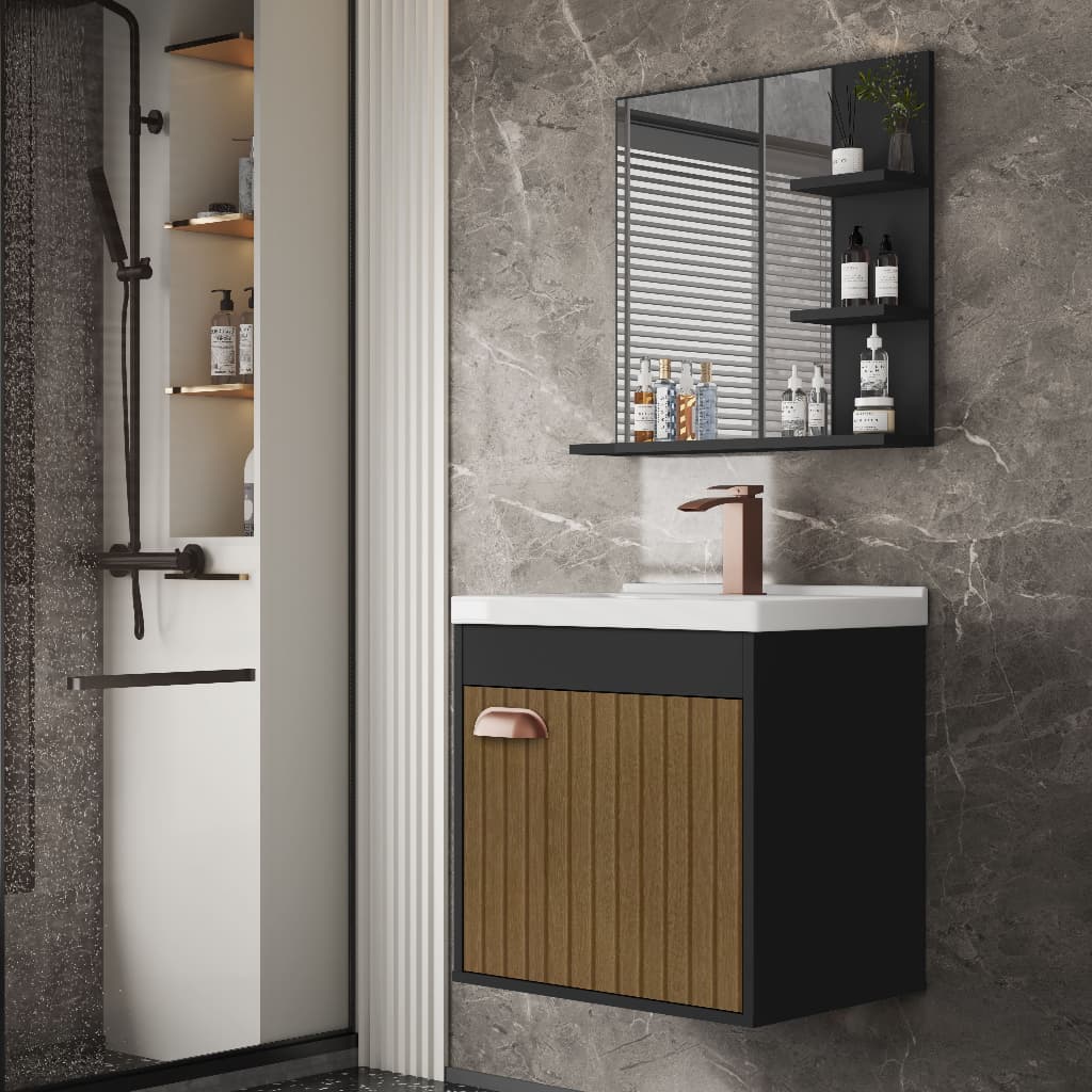 Conjunto Gabinete Com Espelheira e Cuba Para Banheiro Hercules Ofertamo