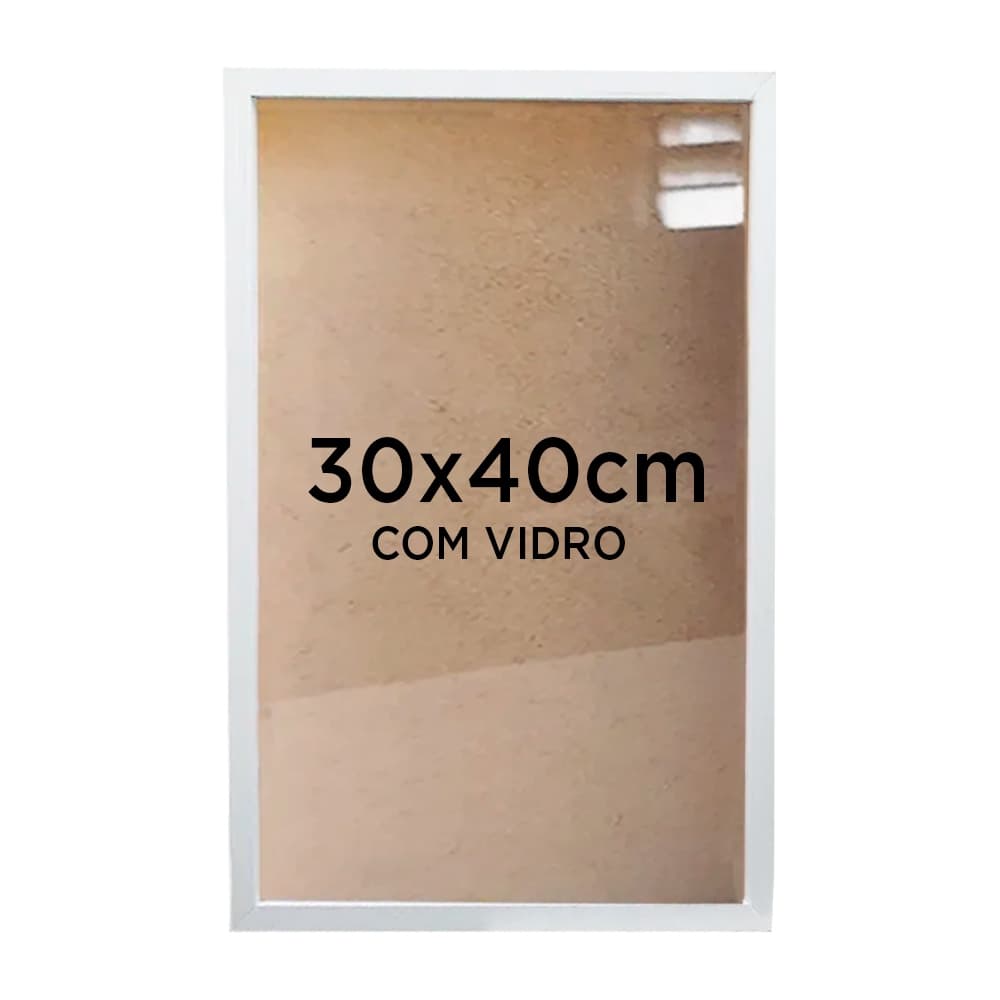 Moldura Quadro Caixa Alta 4,5cm 30x40cm Foto Poster Ilustração Com Vidro - Várias Cores Moldura Quadro Caixa Alta 4,5cm