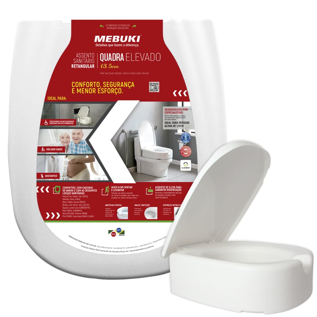Assento Elevado Mebuki Icasa Sabatini 13,5cm