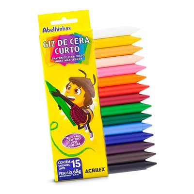 Giz de cera curton acrilex 15 cores