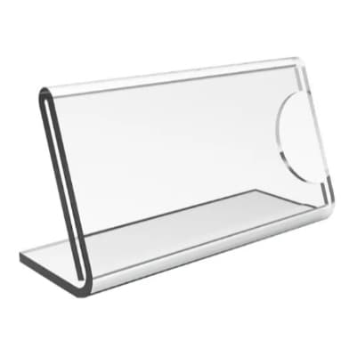 Display Porta Preço/Etiqueta Acrílico 5x3 Balcão Buffet Kit 5 Peças Transparente