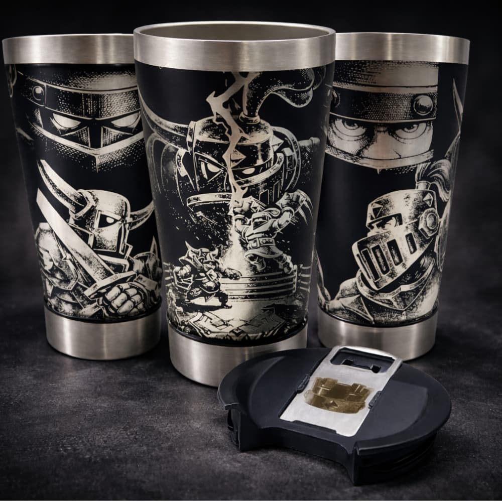 Copo Termico Inxo 473ML + Tampa e abridor Personalizado Clash Royale Pekka vs Mega Cavaleiro
